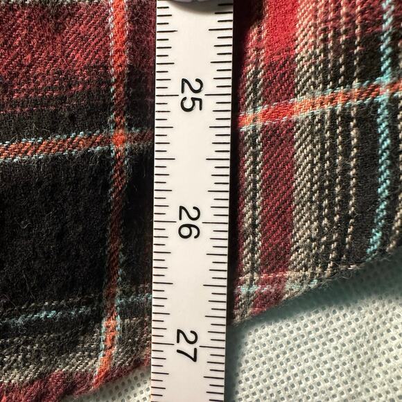 Wrangler Western Wrancher Large Plaid Red Black Shirt - Picture 6 of 6